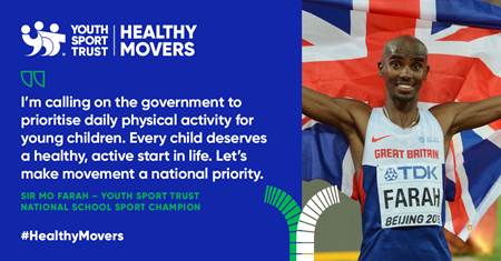 Mo Farah said: "I’m calling on the government to prioritise daily physical activity for young children. Every child deserves a healthy, active start in life. Let’s make movement a national priority."